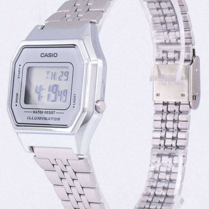 Casio Digital Illuminatore al quarzo in acciaio inossidabile LA680WA-7DF LA680WA-7 Orologio da donna