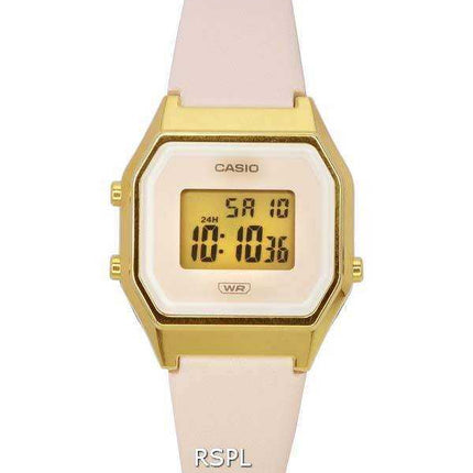 Orologio da donna Casio vintage digitale cinturino in pelle quadrante beige quarzo LA680WEGL-4 LA680WEGL-4