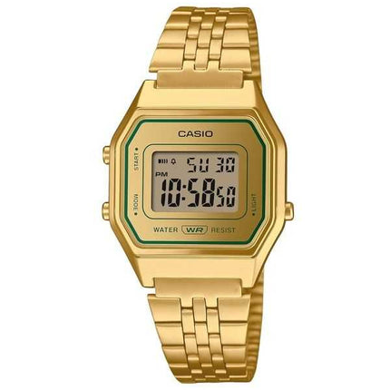 Casio Vintage Digitale Oro Bracciale in Acciaio Inossidabile Quarzo LA680WEGV-9A Orologio da Donna