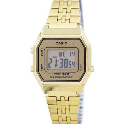 Casio Digital Al quarzo Illuminatore in acciaio inossidabile LA680WGA-9DF LA680WGA-9 Orologio da donna