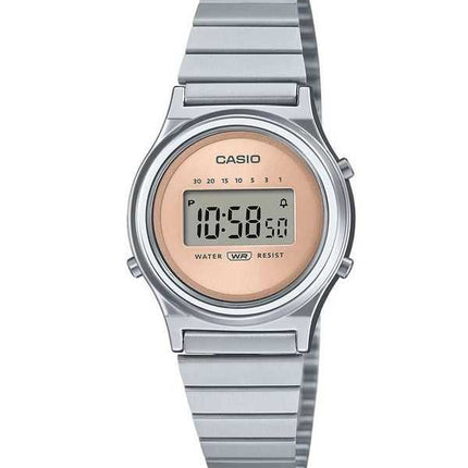 Orologio da donna Casio vintage digitale in acciaio inossidabile con quadrante in oro rosa LA700WE-4A al quarzo