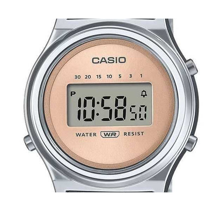 Orologio da donna Casio vintage digitale in acciaio inossidabile con quadrante in oro rosa LA700WE-4A al quarzo