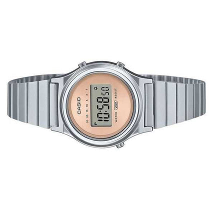 Orologio da donna Casio vintage digitale in acciaio inossidabile con quadrante in oro rosa LA700WE-4A al quarzo