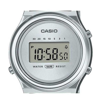 Orologio da donna Casio vintage digitale in acciaio inossidabile con quadrante argentato al quarzo LA700WE-7A