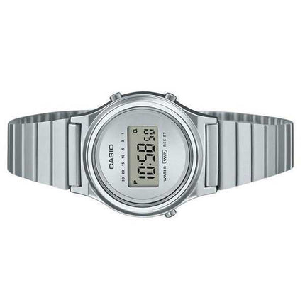 Orologio da donna Casio vintage digitale in acciaio inossidabile con quadrante argentato al quarzo LA700WE-7A