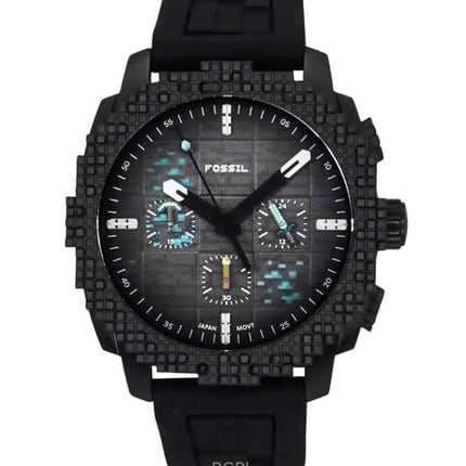 Orologio da uomo Fossil Minecraft Deepslate Chronograph in edizione limitata con cinturino in silicone e quadrante nero al quarzo LE1205