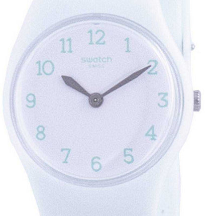 Orologio da donna Swatch Greenbelle quadrante bianco con cinturino in silicone al quarzo LG129