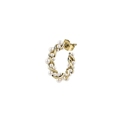 La Petite Story - Orecchini in acciaio color oro con perle sintetiche LPS02AQM23 per donna
