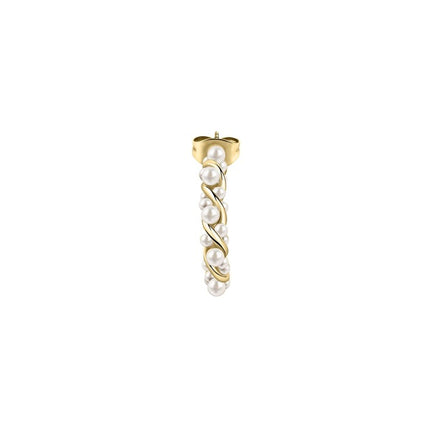 La Petite Story - Orecchini in acciaio color oro con perle sintetiche LPS02AQM23 per donna