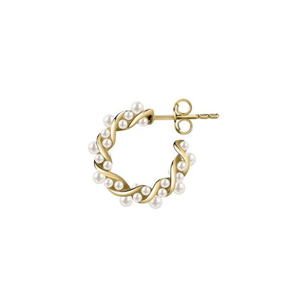La Petite Story - Orecchini in acciaio color oro con perle sintetiche LPS02AQM23 per donna