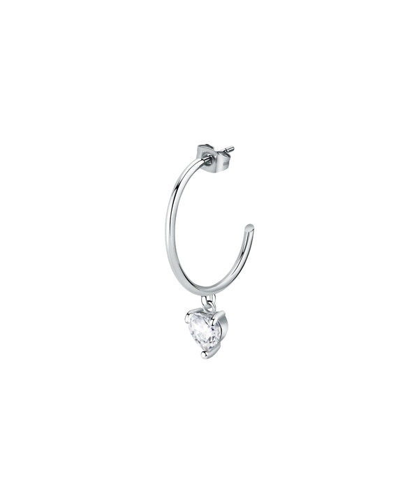 La Petite Story Orecchini singoli in acciaio con cristallo trasparente LPS02AQM26 per donna