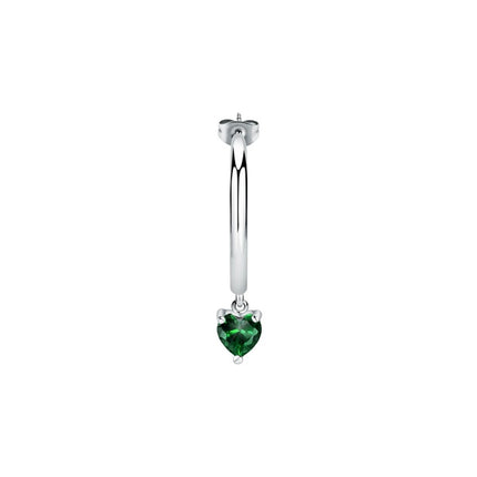 La Petite Story Orecchini singoli in acciaio con cristallo verde LPS02AQM27 per donna