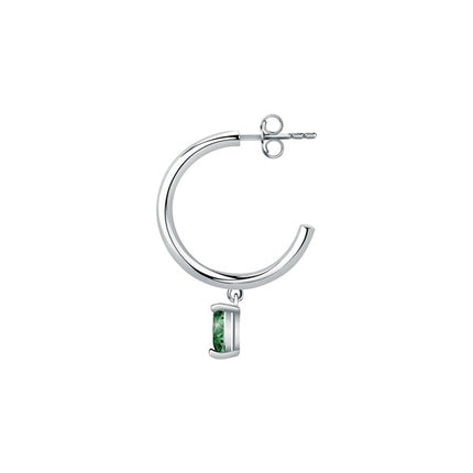 La Petite Story Orecchini singoli in acciaio con cristallo verde LPS02AQM27 per donna