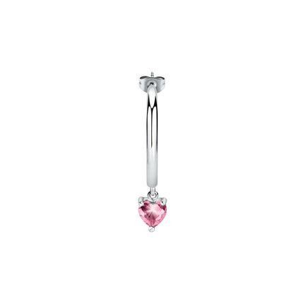 La Petite Story Orecchini singoli in acciaio con cristallo rosa LPS02AQM28 per donna