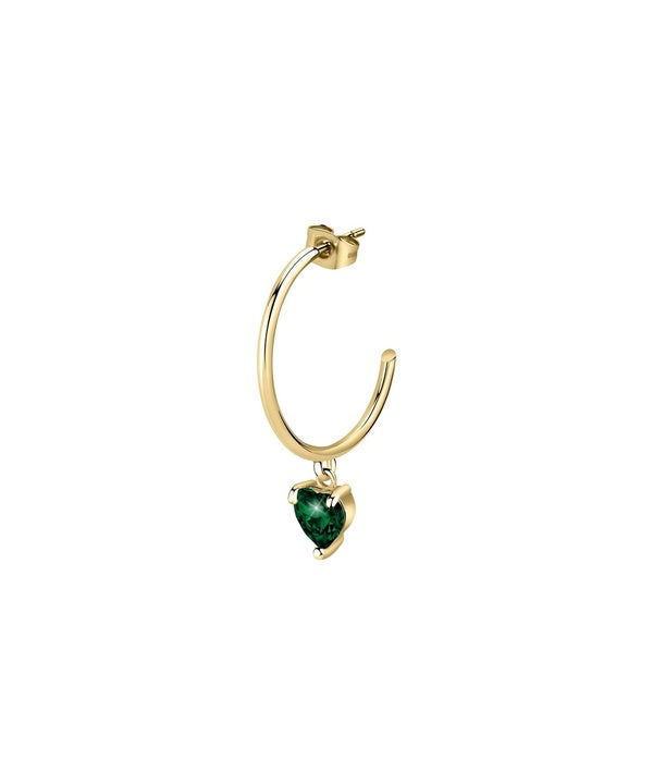 La Petite Story - Orecchini in acciaio color oro con zircone verde LPS02AQM32 per donna