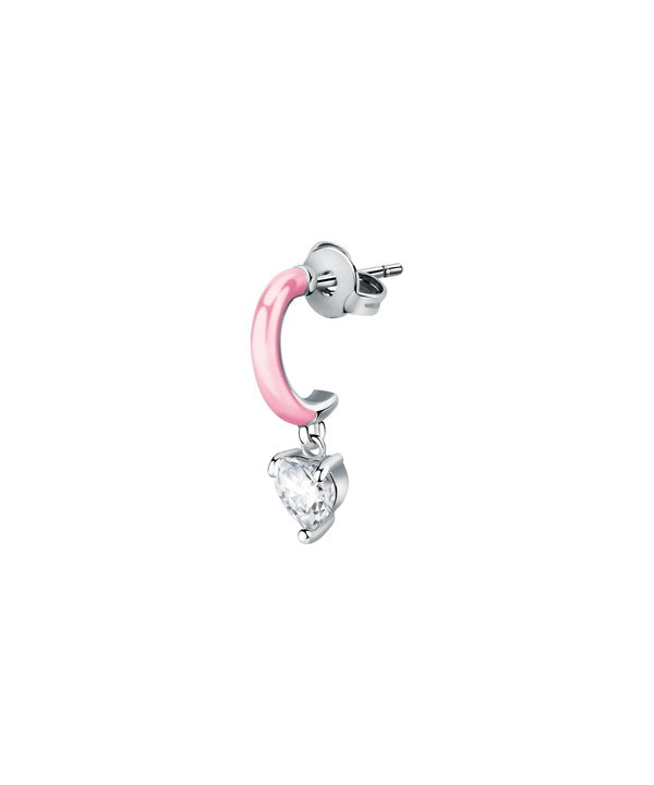 La Petite Story Orecchini singoli in acciaio con zircone trasparente LPS02AQM34 per donna