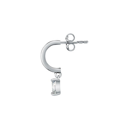 La Petite Story - Orecchini singoli in acciaio con smalto fucsia e zircone trasparente LPS02AQM35 da donna
