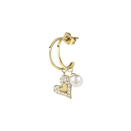 La Petite Story - Orecchini in acciaio color oro con perle sintetiche e cristallo trasparente LPS02AQM38 per donna