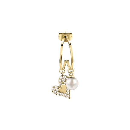 La Petite Story - Orecchini in acciaio color oro con perle sintetiche e cristallo trasparente LPS02AQM38 per donna