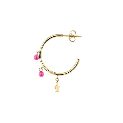 Orecchini a stella in acciaio color oro con perline fucsia La Petite Story LPS02AQM44 per donna