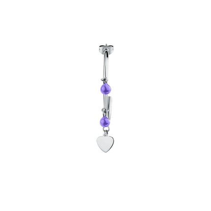 Orecchini a forma di cuore in acciaio con perle di tanzanite La Petite Story LPS02AQM45 per donna