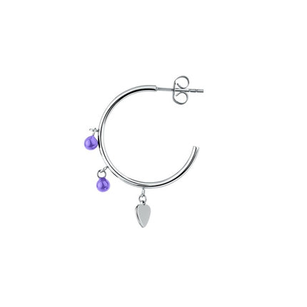 Orecchini a forma di cuore in acciaio con perle di tanzanite La Petite Story LPS02AQM45 per donna