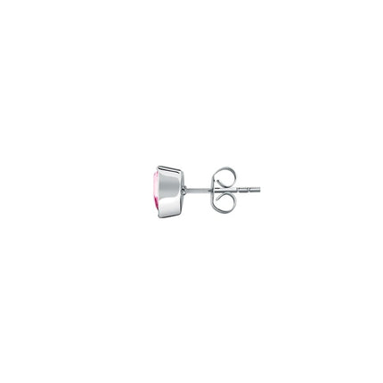 La Petite Story Orecchini singoli in acciaio con cuore di rosa e cristallo LPS02AQM51 per donna