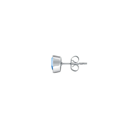 La Petite Story Orecchini singoli in acciaio con cristallo a forma di cuore blu LPS02AQM52 per donna