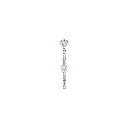 Orecchini a cerchio La Petite Story in ottone a forma di C con zirconi cubici trasparenti e cristalli trasparenti LPS02AQM56 per donna