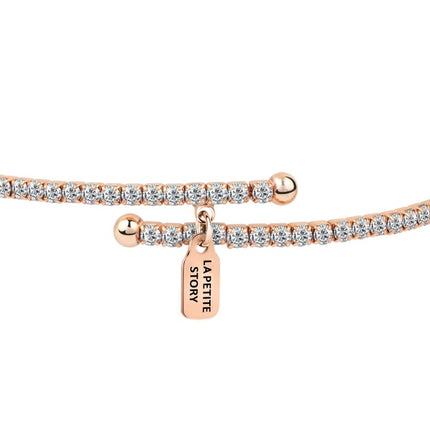 Bracciale La Petite Story in ottone oro rosa con cristallo trasparente LPS05AQC15 per donna