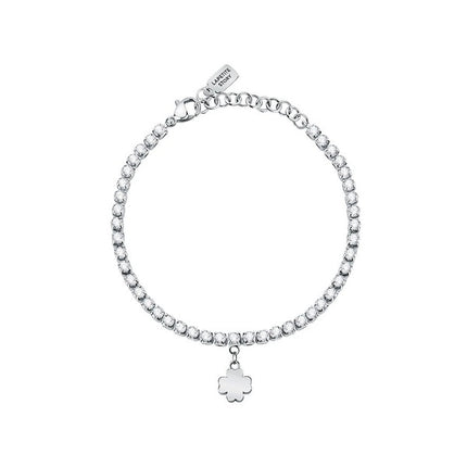 Bracciale La Petite Story in acciaio a quattro foglie con cristallo trasparente LPS05ARR70 per donna