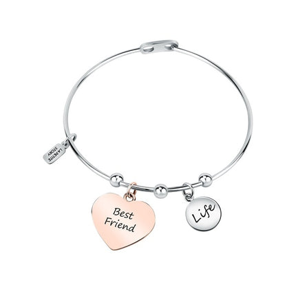 Bracciale in acciaio La Petite Story con cuore in oro rosa LPS05ARR92 da donna