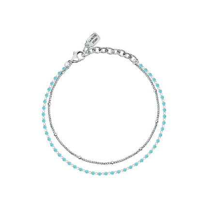 Bracciale in acciaio La Petite Story con perline azzurre LPS05ARR95 per donna