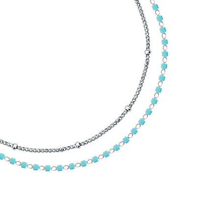 Bracciale in acciaio La Petite Story con perline azzurre LPS05ARR95 per donna