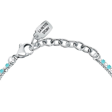 Bracciale in acciaio La Petite Story con perline azzurre LPS05ARR95 per donna