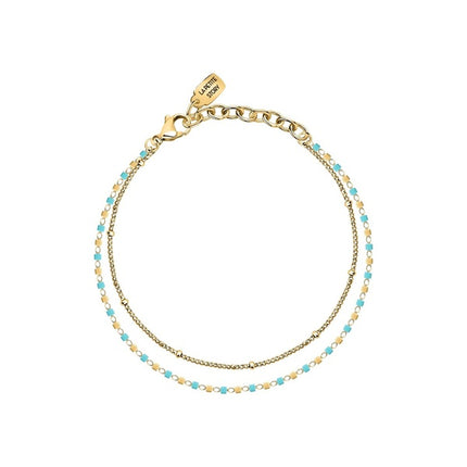 Bracciale La Petite Story in acciaio color oro con perline blu e oro LPS05ARR96 per donna