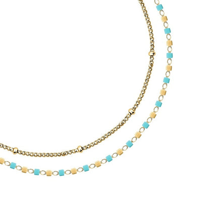 Bracciale La Petite Story in acciaio color oro con perline blu e oro LPS05ARR96 per donna