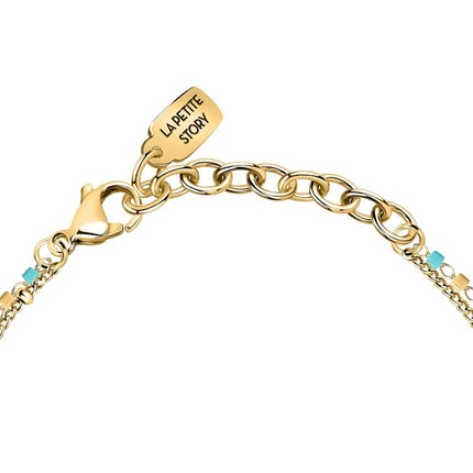 Bracciale La Petite Story in acciaio color oro con perline blu e oro LPS05ARR96 per donna