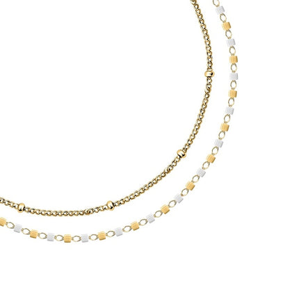 Bracciale La Petite Story in acciaio color oro con perline bianche e oro LPS05ARR97 per donna