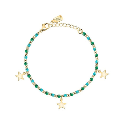 Bracciale La Petite Story in acciaio con smalto verde e blu LPS05ARR98 da donna