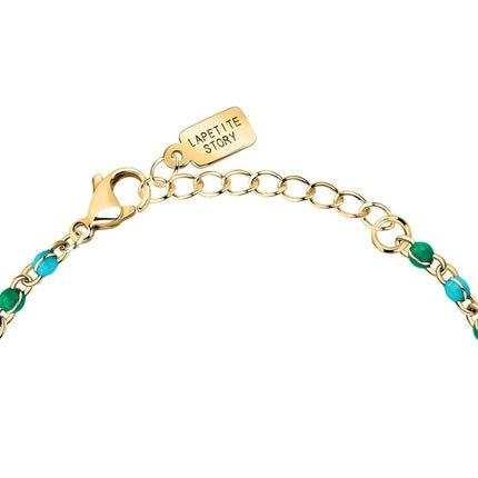Bracciale La Petite Story in acciaio con smalto verde e blu LPS05ARR98 da donna