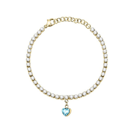 Bracciale Love in acciaio color oro La Petite Story con cristalli color acqua e trasparenti LPS05ASD29 per donna