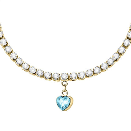 Bracciale Love in acciaio color oro La Petite Story con cristalli color acqua e trasparenti LPS05ASD29 per donna
