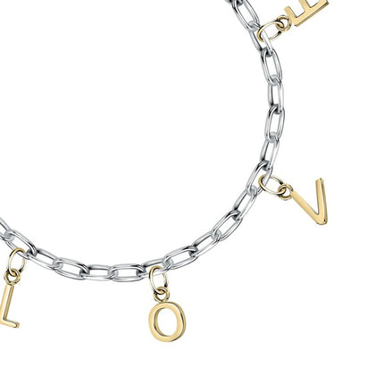 Bracciale La Petite Story in acciaio con smalto a forma di cuore e lettere LPS05ASD34 per donna