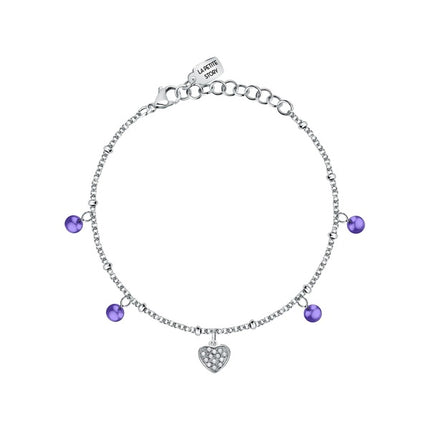 Bracciale La Petite Story in acciaio con cristalli trasparenti e tanzanite LPS05ASD42 per donna