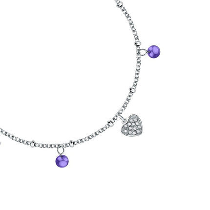 Bracciale La Petite Story in acciaio con cristalli trasparenti e tanzanite LPS05ASD42 per donna