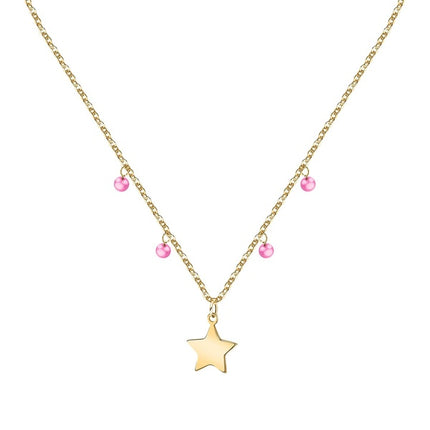 Collana in acciaio color oro con zirconi fucsia La Petite Story LPS10ARR06 per donna