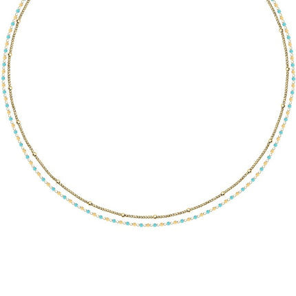 Collana in acciaio color oro con perline azzurre La Petite Story LPS10ARR10 per donna