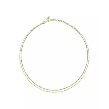 Collana in acciaio color oro con perline azzurre La Petite Story LPS10ARR10 per donna