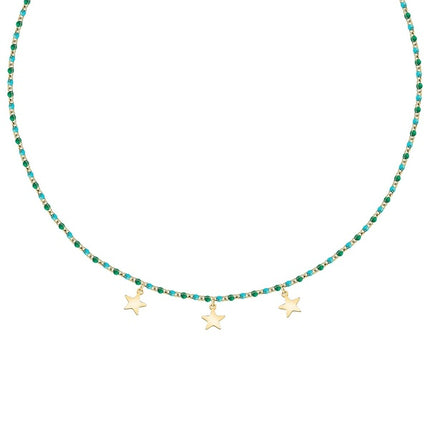 Collana in acciaio color oro con perline verdi e blu La Petite Story LPS10ARR12 per donna